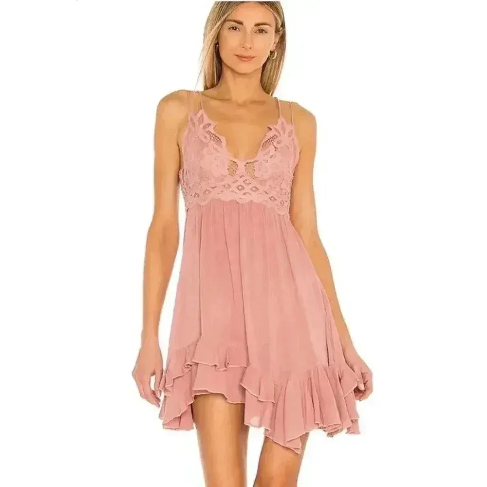 Free People Adella Boho Slip Dress in Rose XS NWT - Image 6