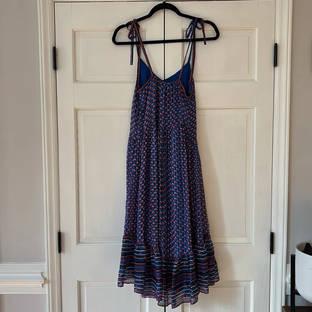 ULLA JOHNSON‎ Cerulean Talin Silk Pleated Strappy Voile Dress Size 0 XS Floral - Image 10