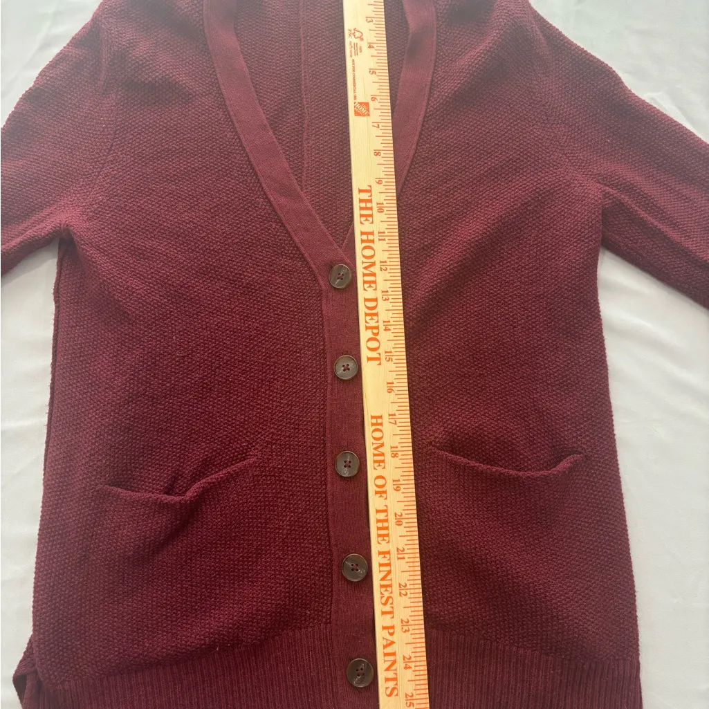 Madewell Deep Red Button-Up Cardigan - Image 4