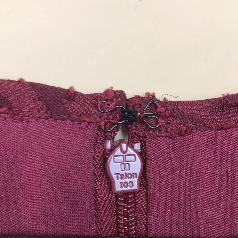 Adrianna Papell Women’s Textured Pattern Net Bust Burgundy Tank A-Line Dress - Image 8