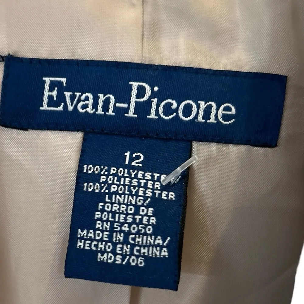 Evan Picone Women's Faux Suede Zipper Front Jacket Size 12 Tan Long Sleeve - Image 7