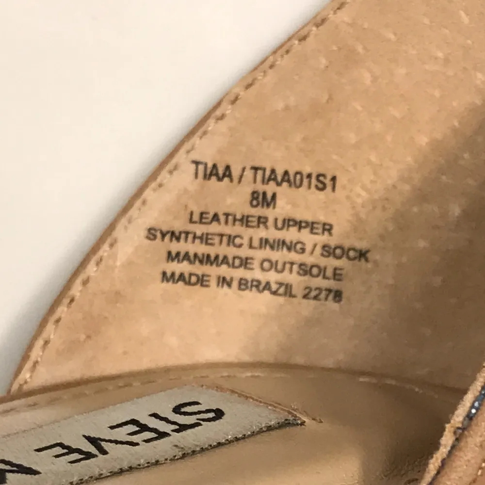 Steve Madden Women’s Tiaa Nubuck Leather Beige Ankle Strap Square Toe Heels - Image 9