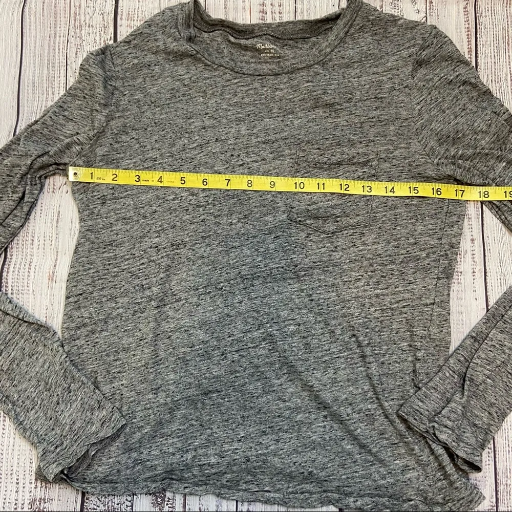 Madewell Heather Gray Long Sleeve Tee Shirt.  Size Medium. EUC - Image 3