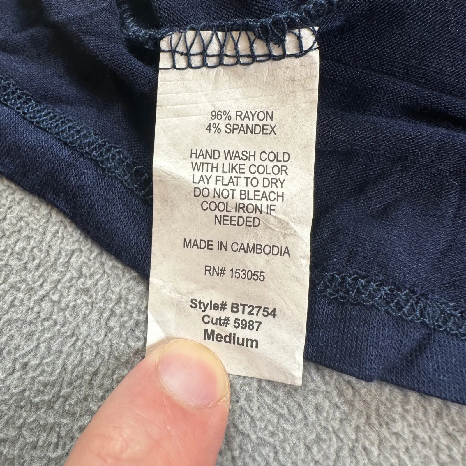 NWOT Raggs li Riches Blue Cowl Neck M Womens Long Sleeve Top Lightweight String - Image 5