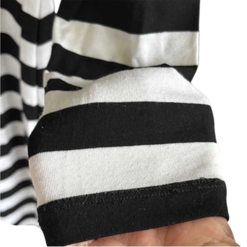 NWT Karen Kane Stretch Popover Dress Black White Striped Size Medium - Image 5