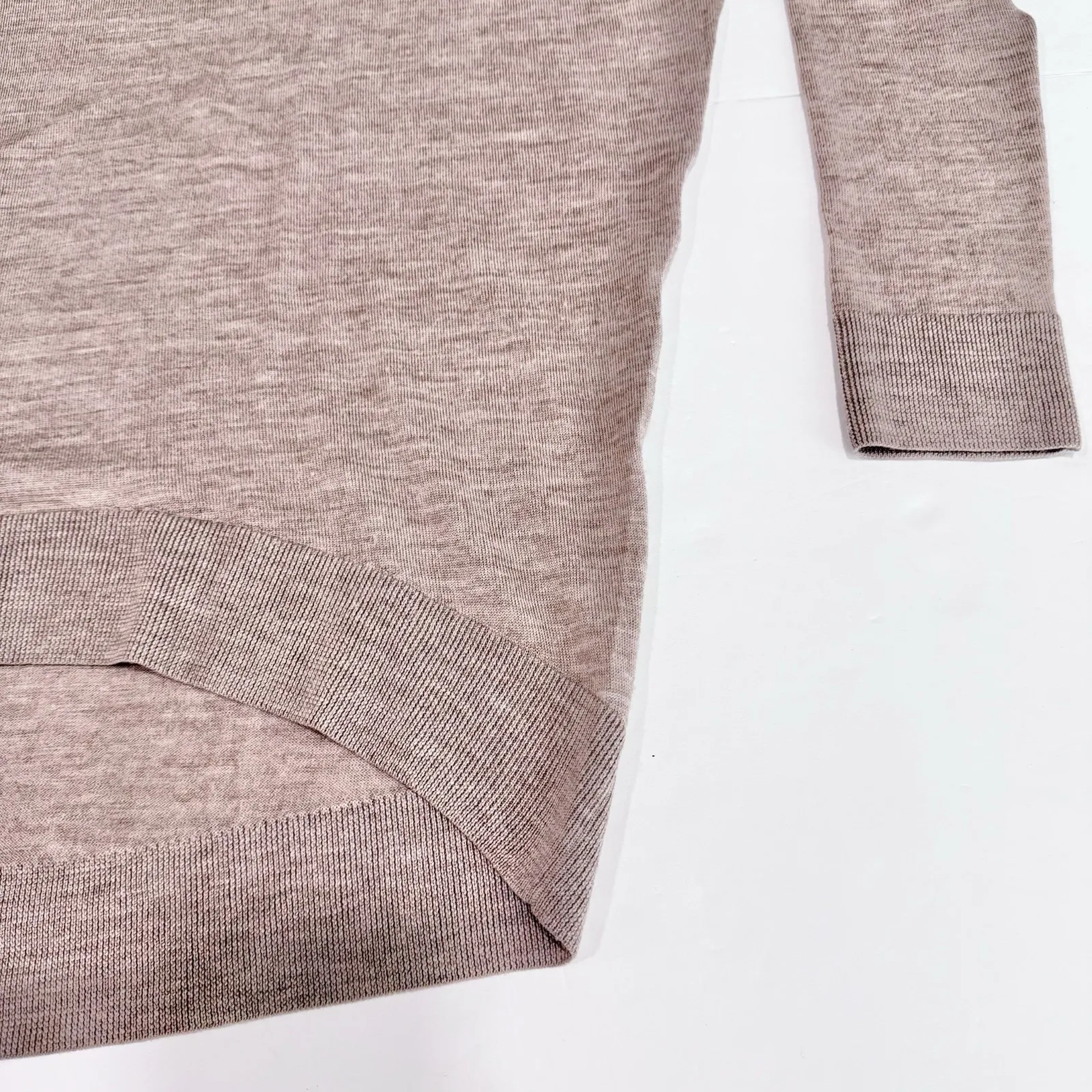 Allsaints Pink New Wave Elbow Slit Merino Wool Pullover Hi‎ Low Sweater MEDIUM - Image 6