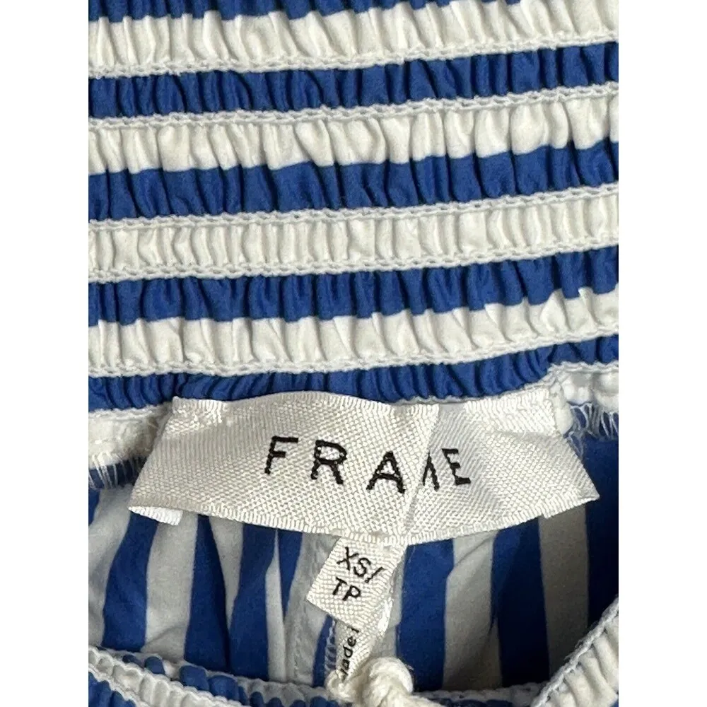 Frame Women's Blue Stripe Organic Cotton Boxer Shorts Size XS NEW MSRP $229 - Image 5
