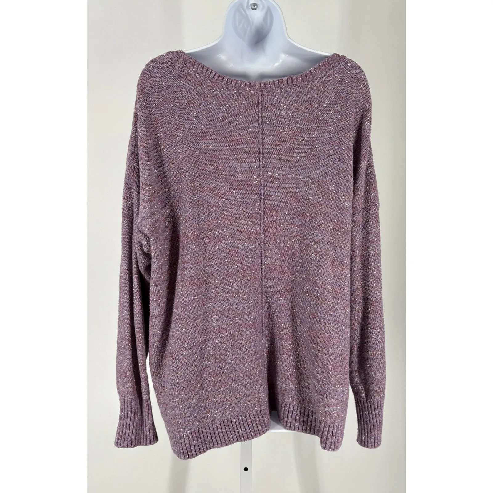 J.Jill Purple Textured Knit Sweater Long Sleeve Pullover - Image 2