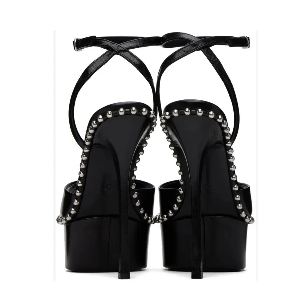 Alexander Wang Nova Ankle Strap 145 Studded Platform High Heel Sandals 35.5 NEW - Image 7