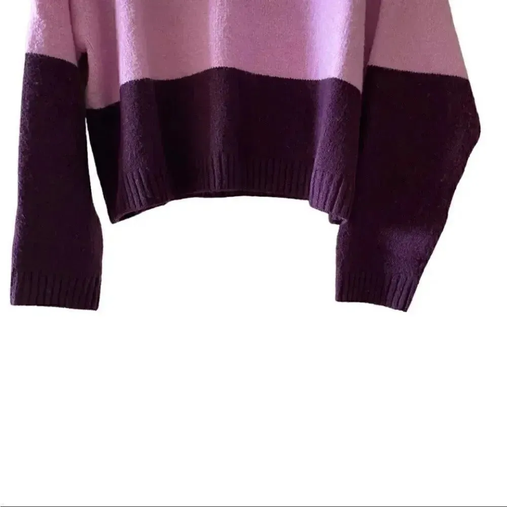 Nordstrom Knit Crop V-Neck Sweater Color Block BP Wildfang Size XL - Image 6