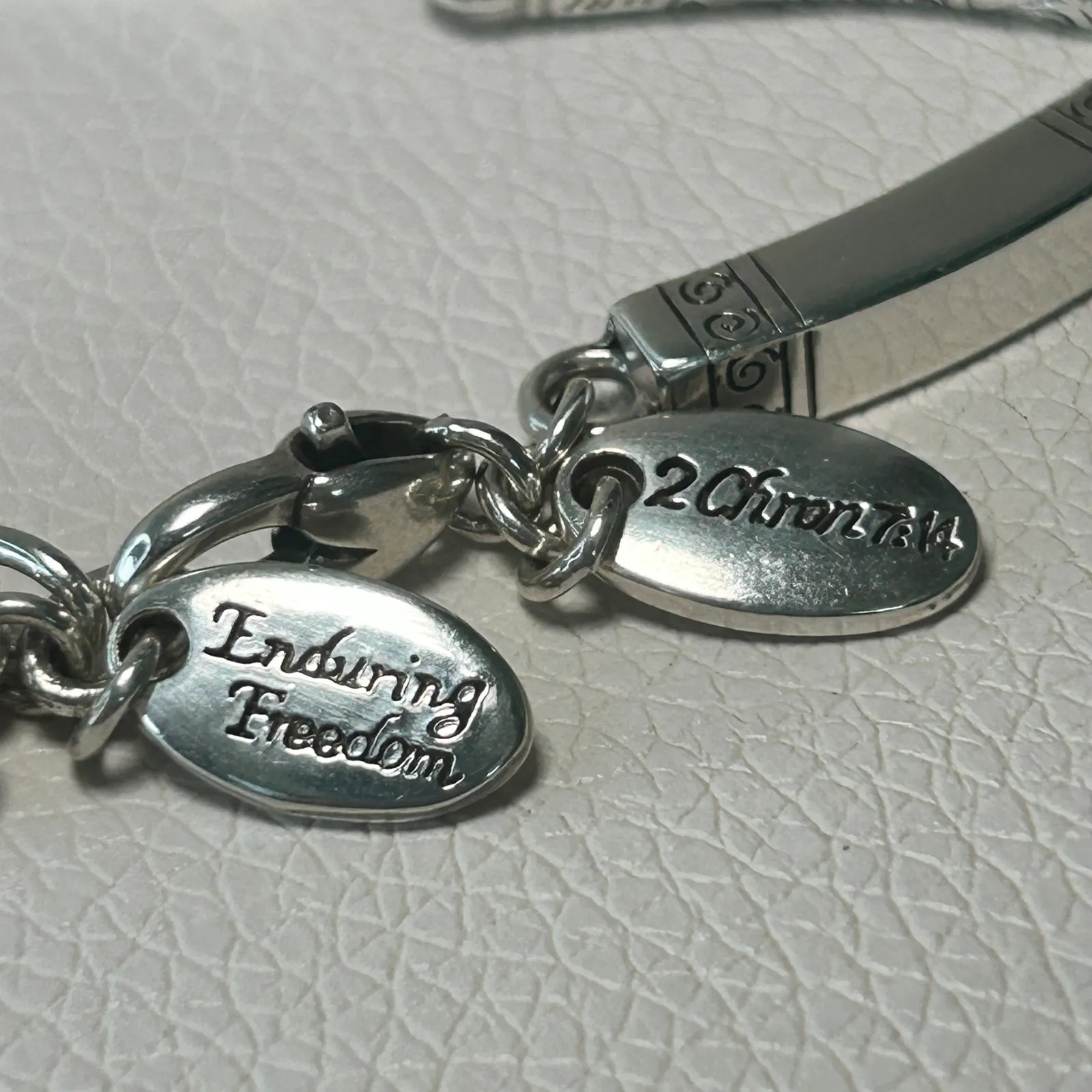 Brighton Enduring Freedom Faith Charm‎ Bracelet Anchor Cross Crown Verses - Image 4