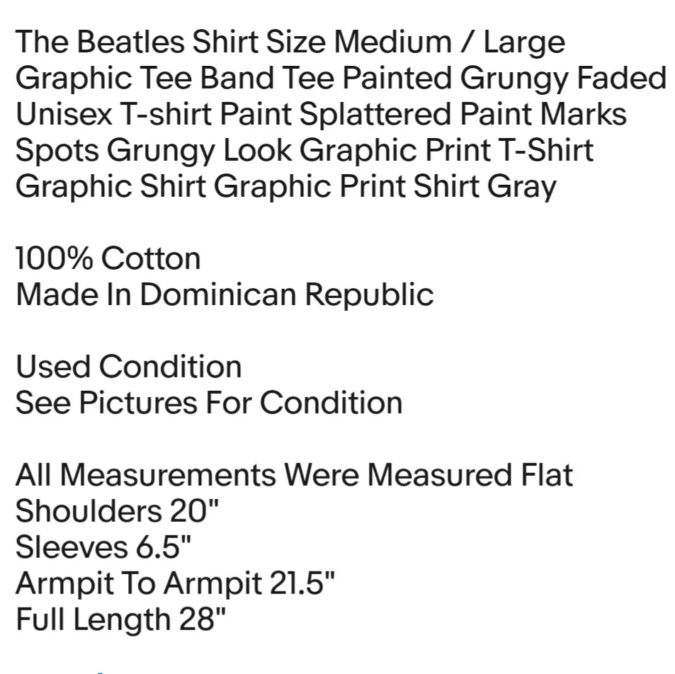 Shirt Size Medium / Large Graphic Tee Band Tee Painted Grungy Faded Unisex T-shirt - Image 2