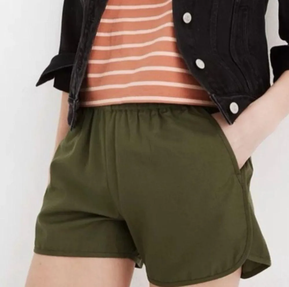 Madewell Classic Pull-On Cotton Shorts Olive Green Women’s Size XS Extra Small - Image 3