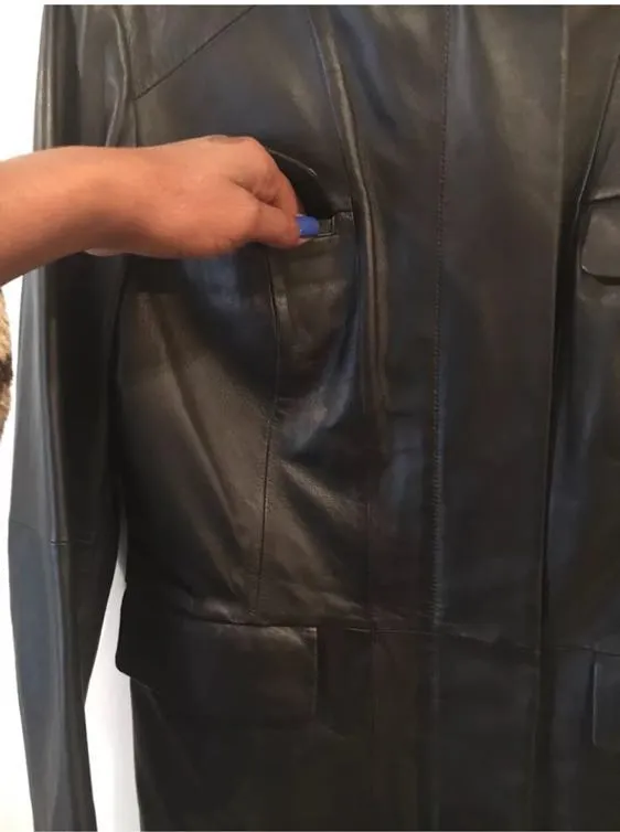 Laundry by Shelli Segal Black Leather Coat  - Image 6