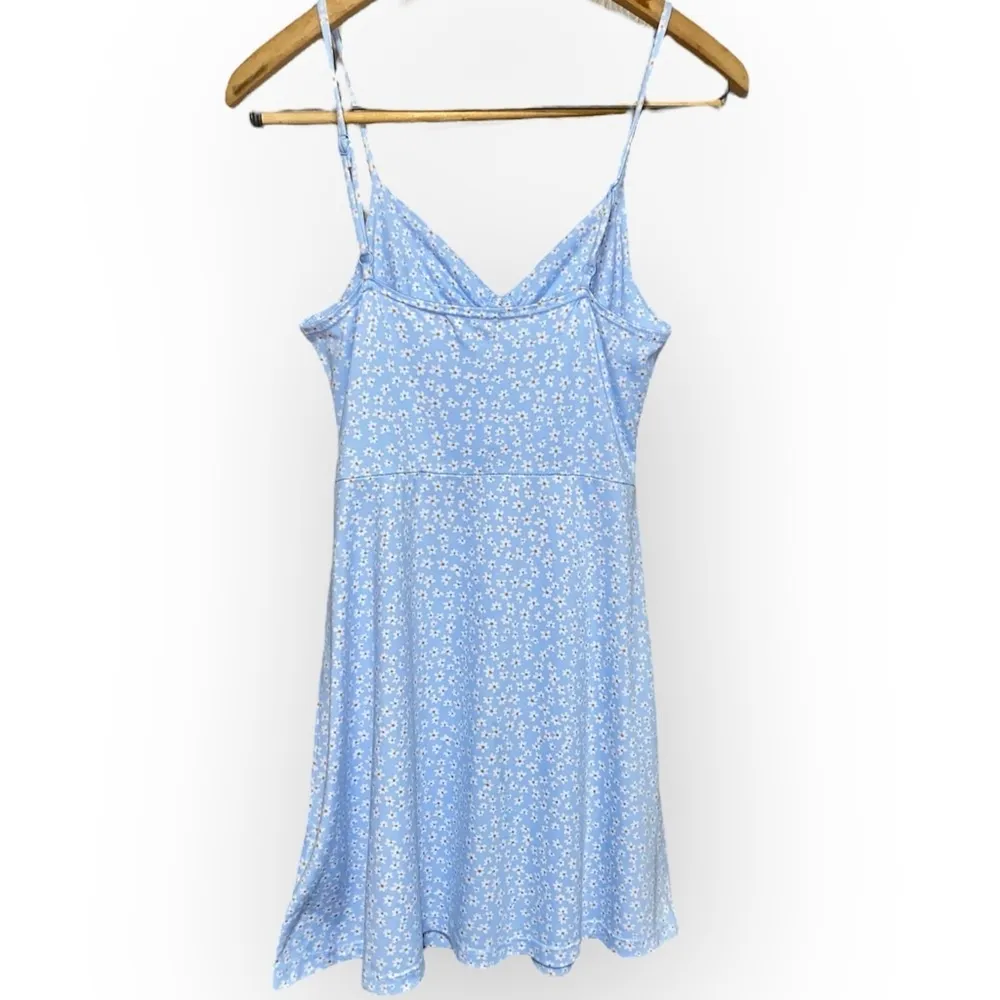 Altard State Baby Blue Ruched A-Line Mini Dress with White Daisies  Size S - Image 2