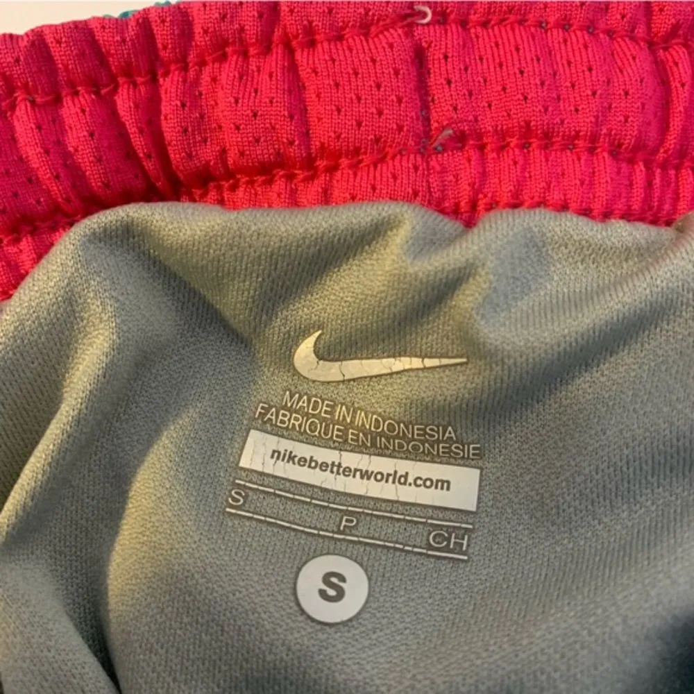 Nike Turquoise, Pink, & Black Lined Active Shorts - Image 6