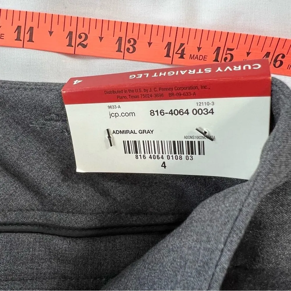 Worthington NWT  Women's 4 Curvy Straight Leg Grey Pants Business Casual Slacks - Image 6