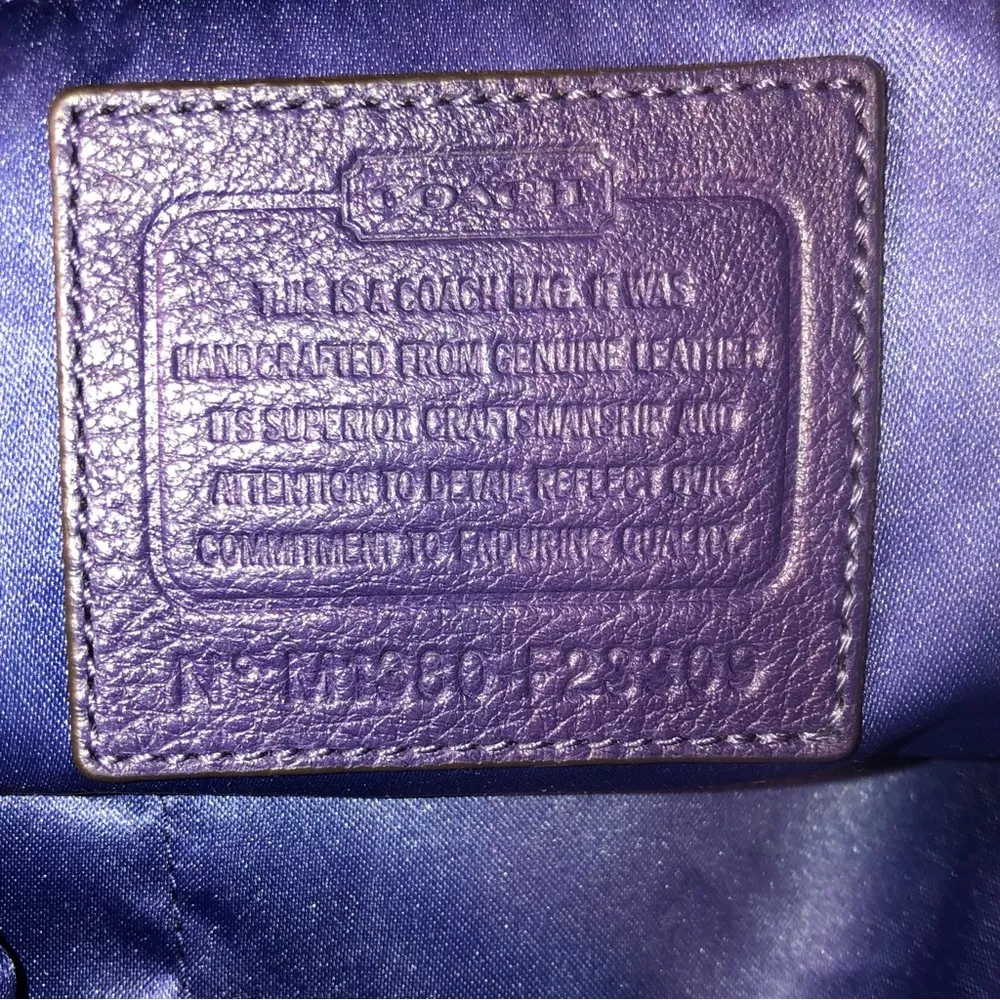 COACH AVERY Pebbled Purple Leather Hobo Shoulder Bag F23309 - Image 11