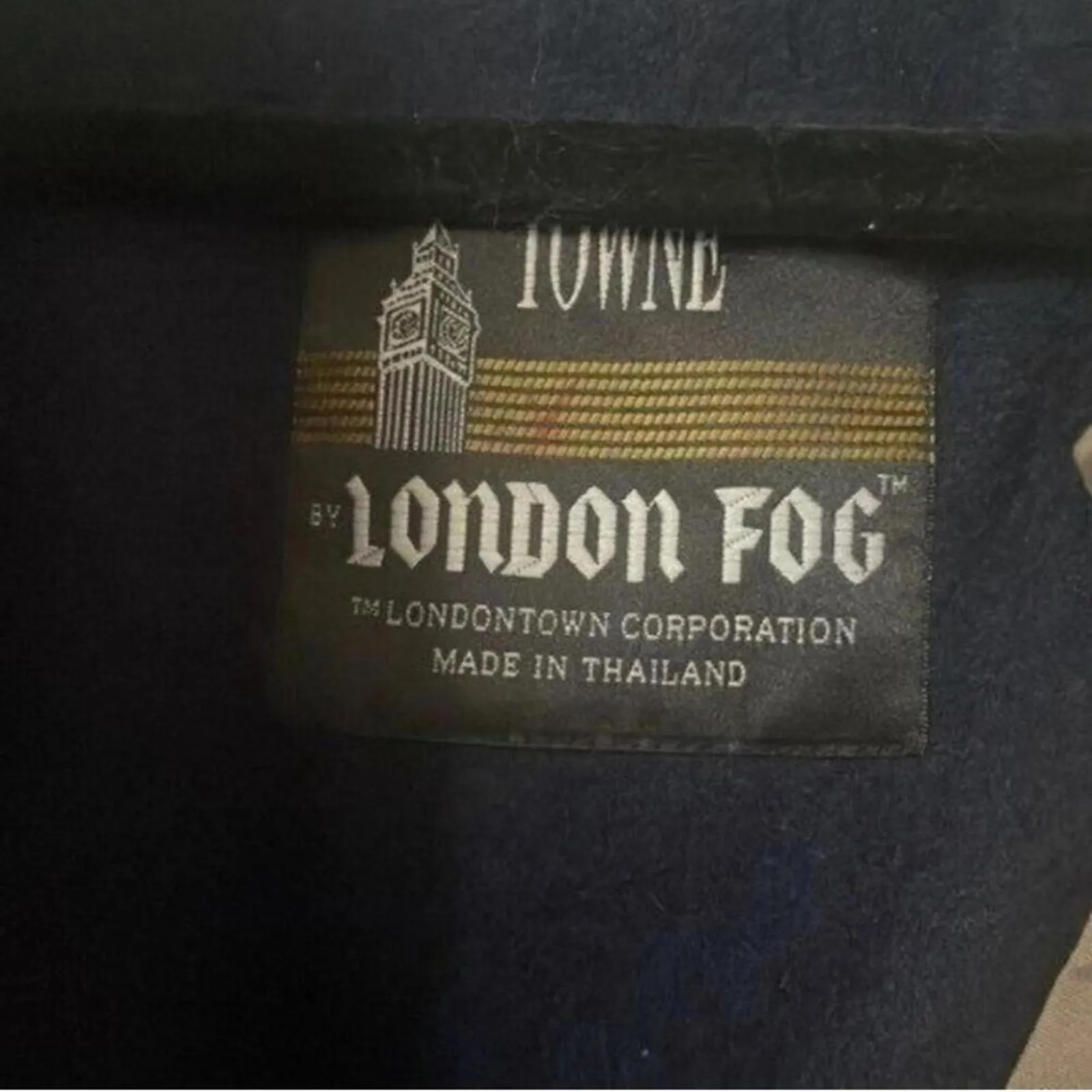 London Fog Brown Long Sleeve Long Line Trench Coat Blue Trim Removable lining - Image 7