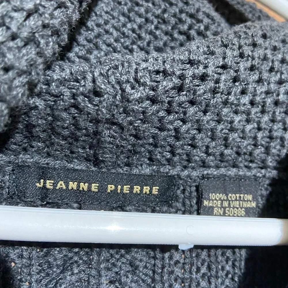 Jeanne Pierre Womens Gray Cowl Neck Chunky Knit‎ Pullover Sweater Size Medium - Image 4