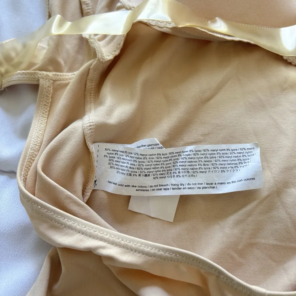 Capezio Beige One Piece Sleeveless Womens Size XL Leotard Dance Padded Tan - Image 6