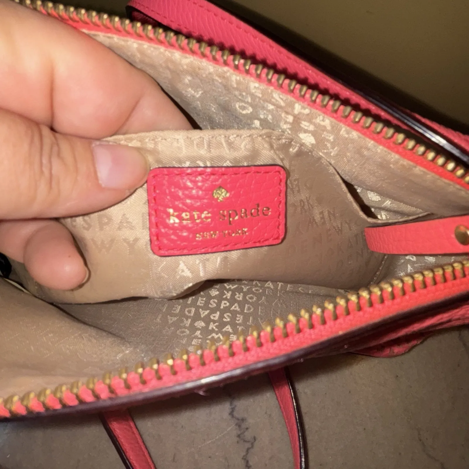 Kate spade Coral pink‎ leather Millie Wakefield Lane crossbody bag - Image 9