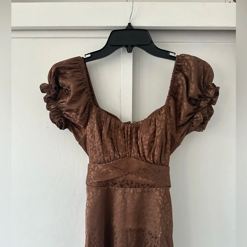 Brown Leopard Print Dress Size XS - Image 4