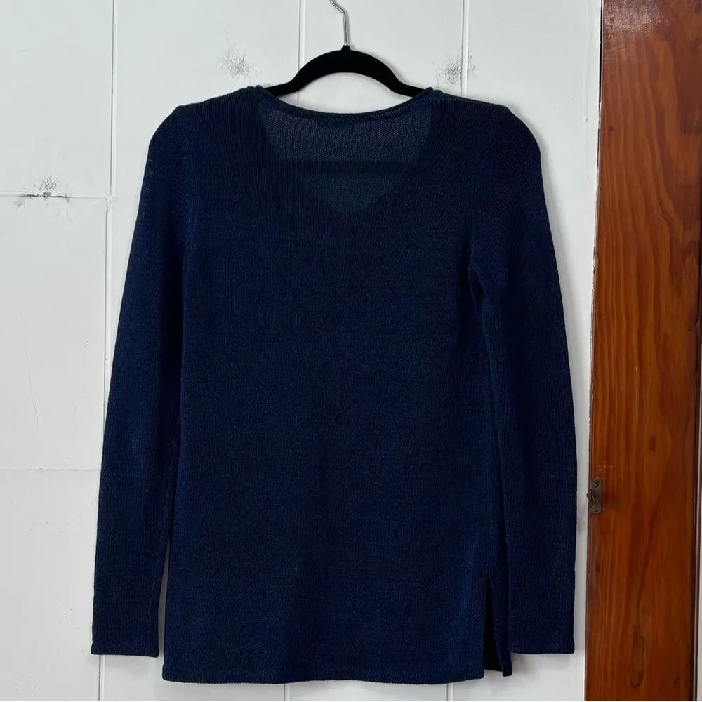 J.‎ McLaughlin Callum Pullover Sweater Navy Blue Knit Breathable XS - Image 5