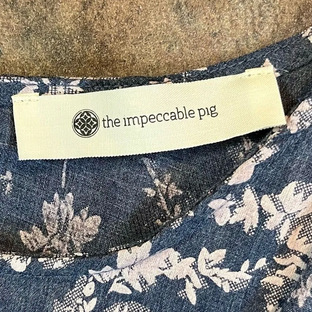 The Impeccable Pig Floral Cold Shoulder Blouse Medium - Image 8