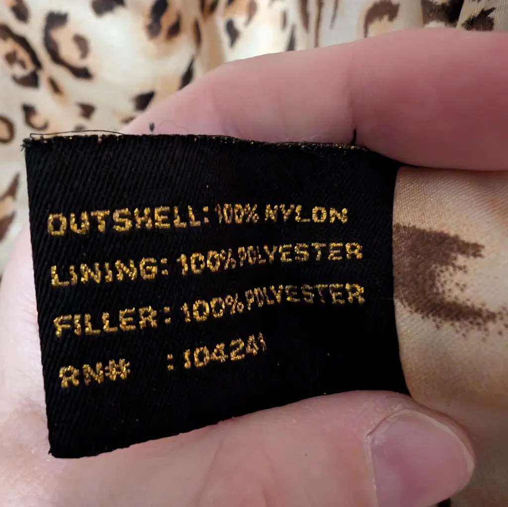 Y2K Baby Phat Convertible Puffer Jacket Women's Large Animal Print/Brown - Image 8