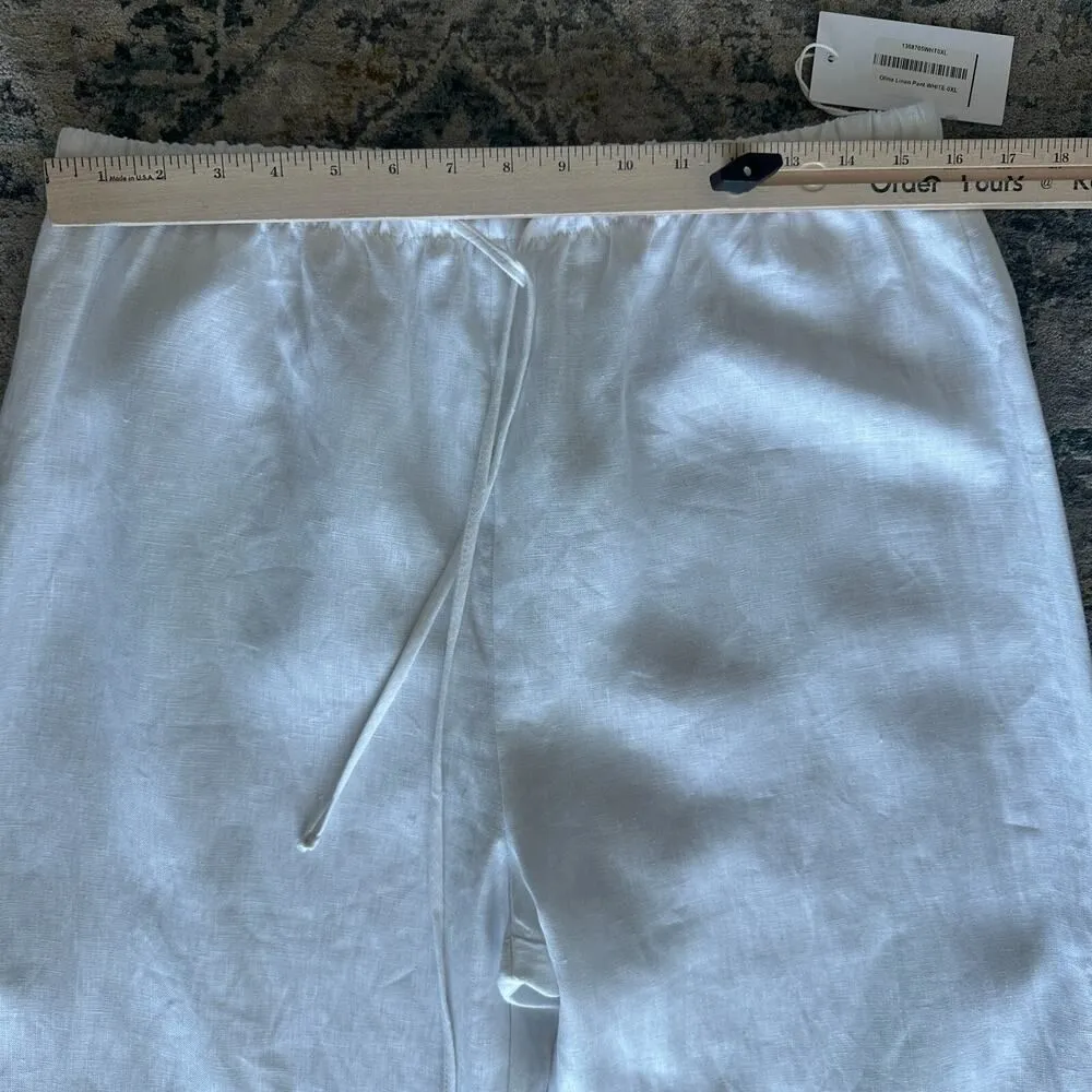 Reformation Linen Pants Womens XL White Olina Flax Coastal Minimalist Quiet Luxe - Image 14