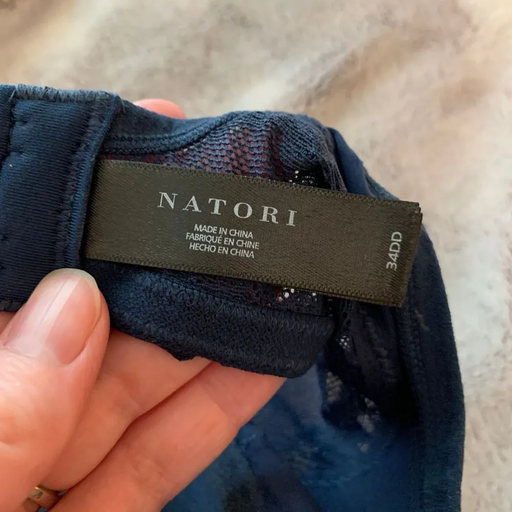 Natori Women's Bliss Perfection Lined Contour Underwire Bra Navy Blue Size‎ 34DD - Image 3