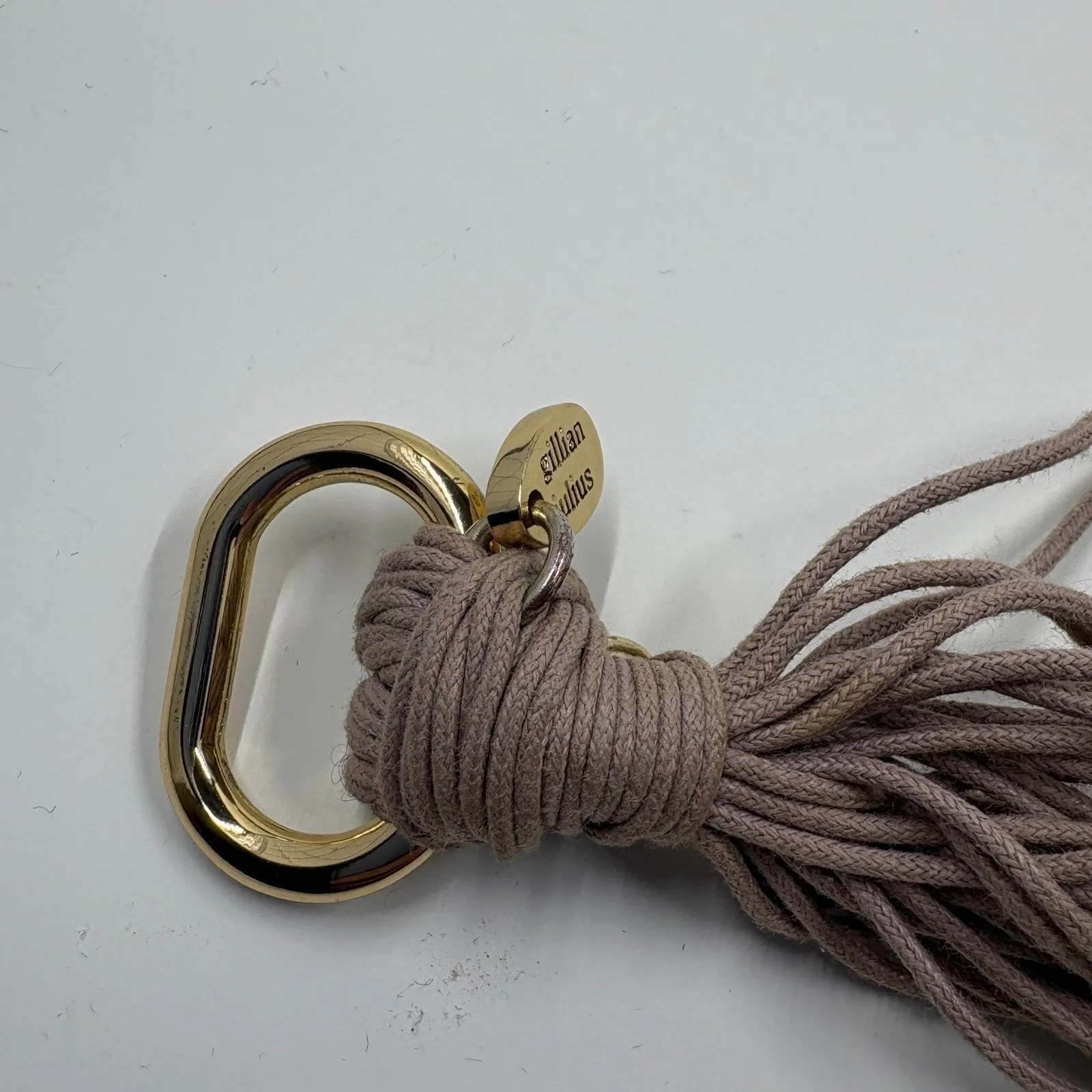 Gillian Julius RB2M Multi Strand Cord Bracelet Taupe Metal Tube Gold Silver Tone Tan - Image 10