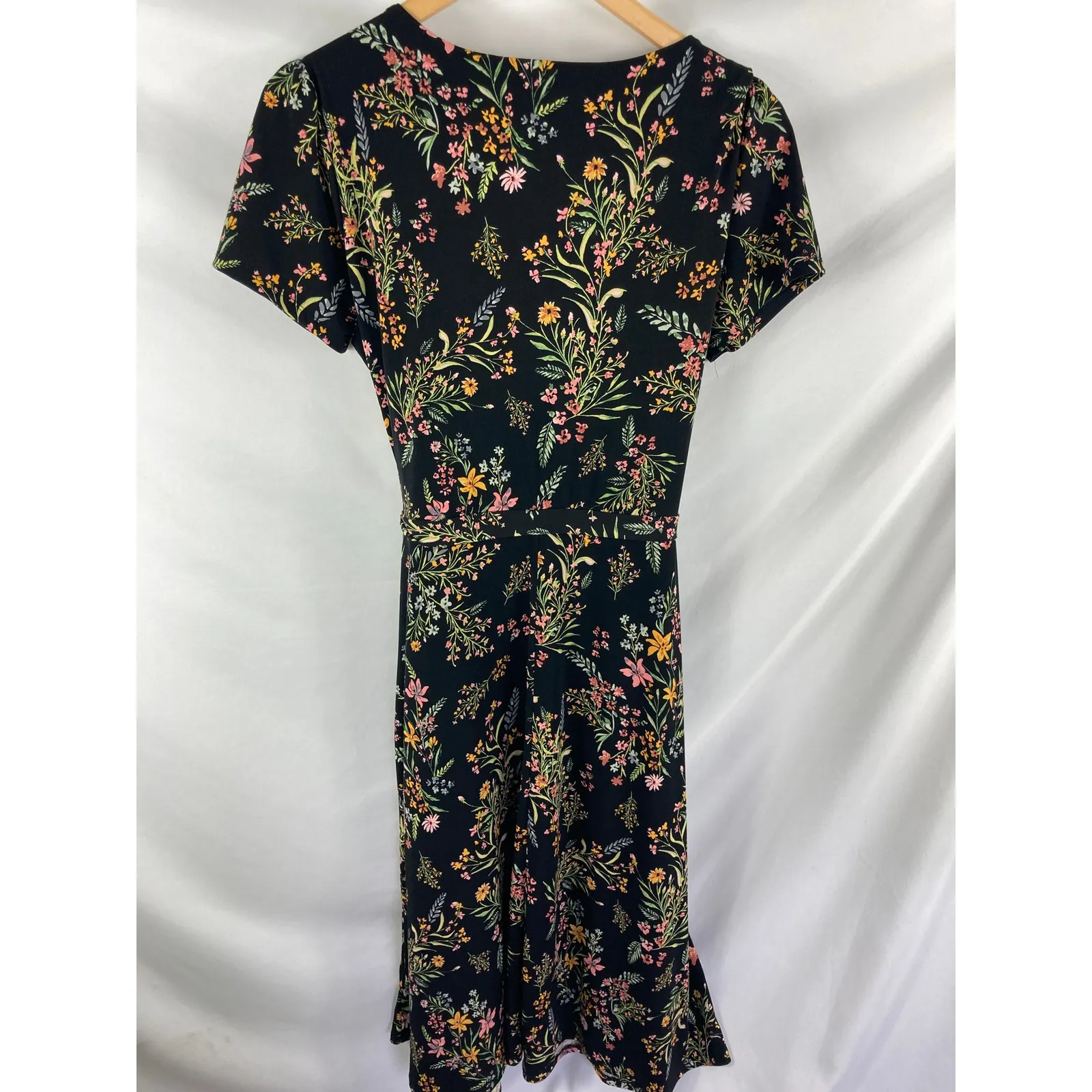 Rachel Zoe Floral Print Tie Waist Midi Dress Size Large - Image 4