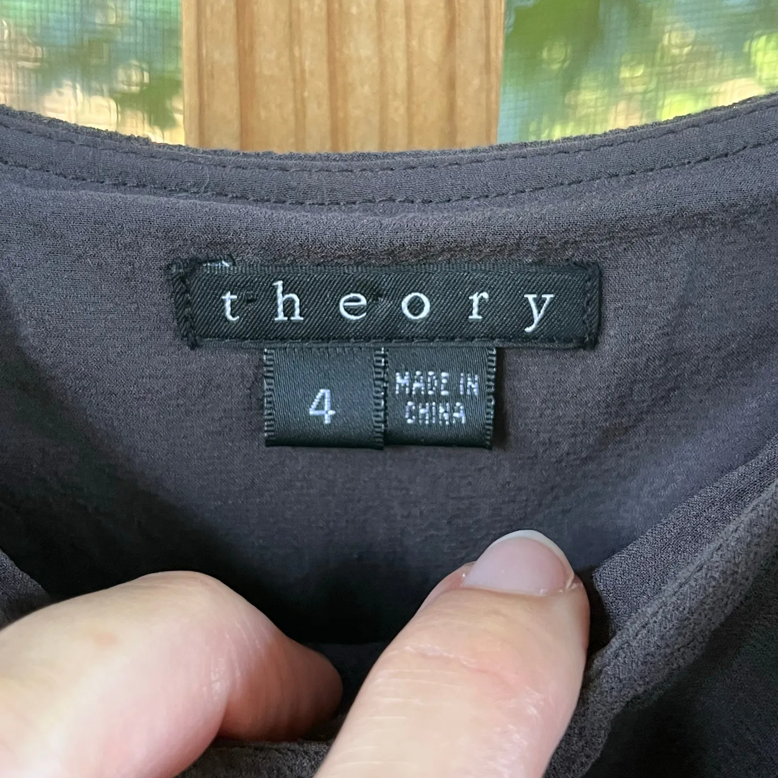 Theory Charcoal Grey 100% Silk Tiered Ruffled Mini Dress Size 4 - Image 8