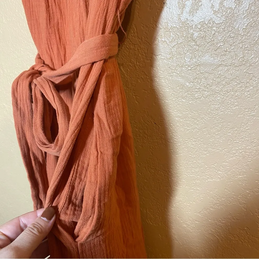 Lulus Ready for Sunshine Rust Orange Off-the-Shoulder Maxi Dress Medium - Image 4