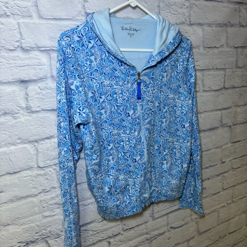 Lilly Pulitzer Audrey Zip Up Jacket Shell Me You Love Resortwear Sweatshirt Sz M - Image 6