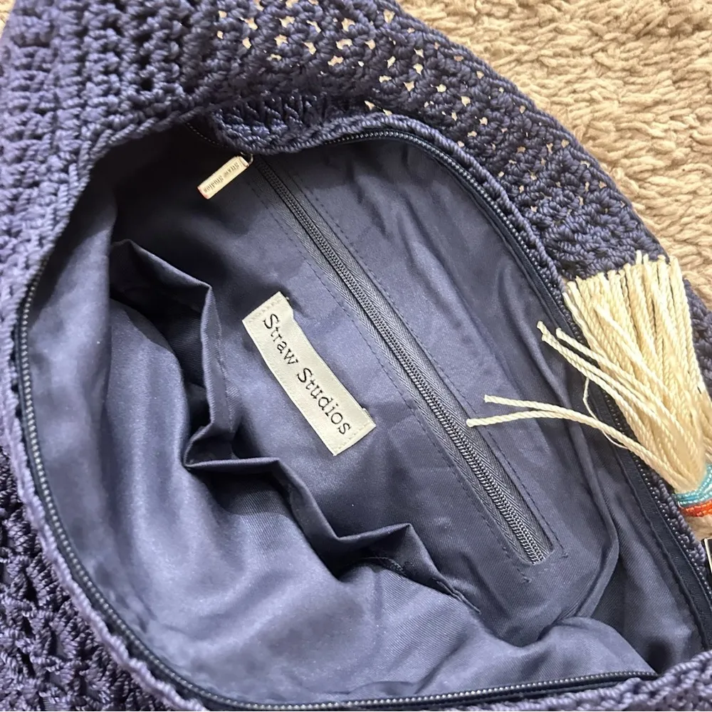 Blue crochet knit bag - Image 8