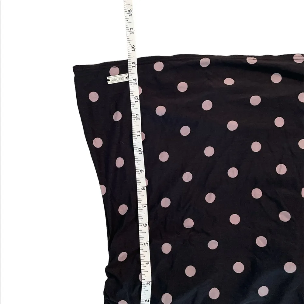 Swim Bathing Suit Top only Black with Gray Polka dots Loose Fit Small - Image 8