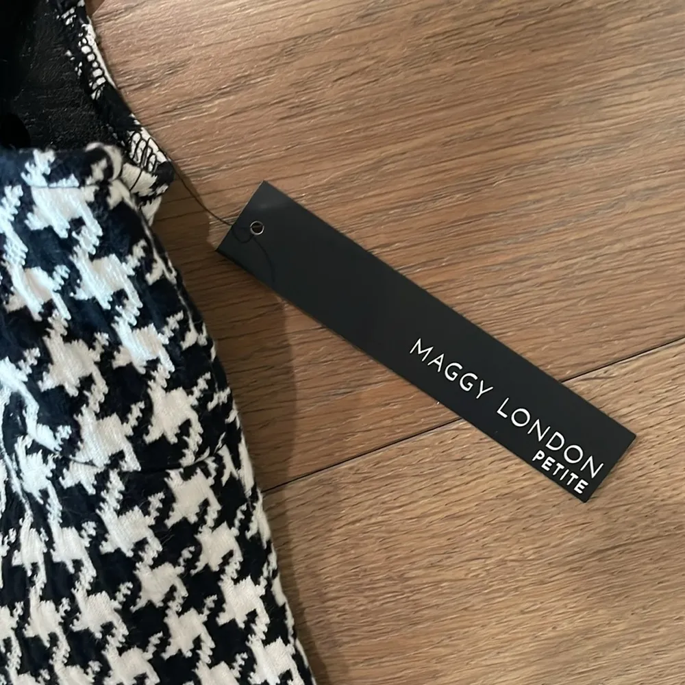 Maggy London Houndstooth Belted Flounced Sheath Dress Size 12P NWT - Image 13