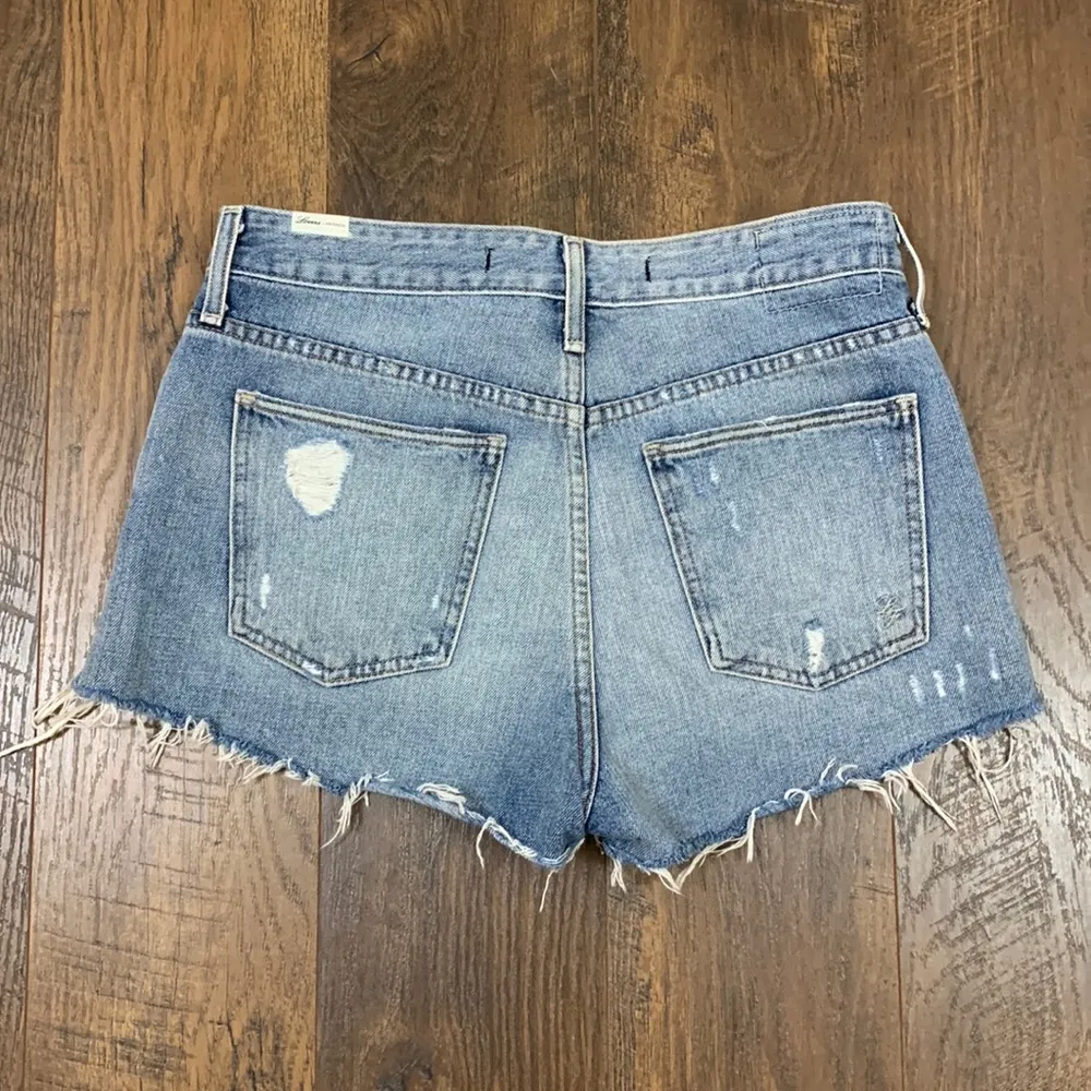 Lovers + Friends Denim Jack High Rise Cutoff Distressed Jean Shorts in Genesee - Image 6