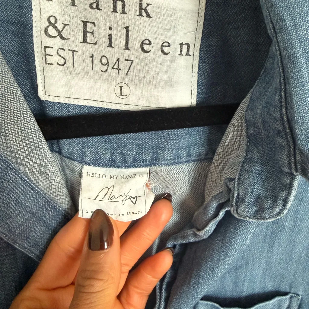 Frank & Eileen  Mary stonewashed shirt dress size Large - Image 5