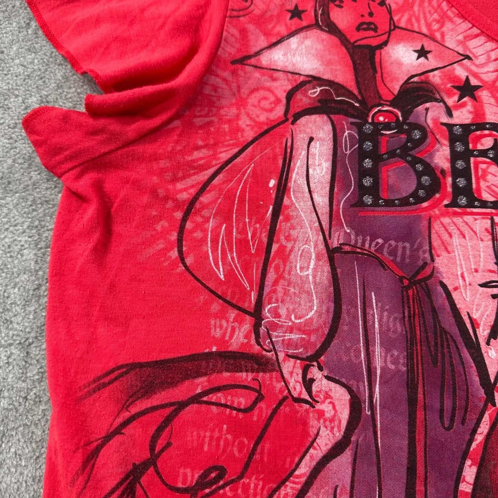 Disney Villains Beware Short Sleeve Graphic Tee Shirt Women's XL Red Cruella - Image 8