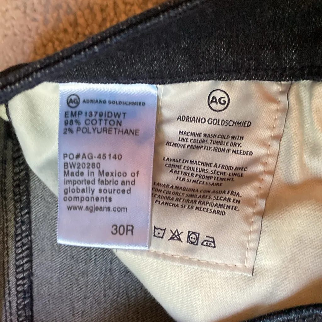 AG, The Farrah Skinny dark denim jeans - Image 3