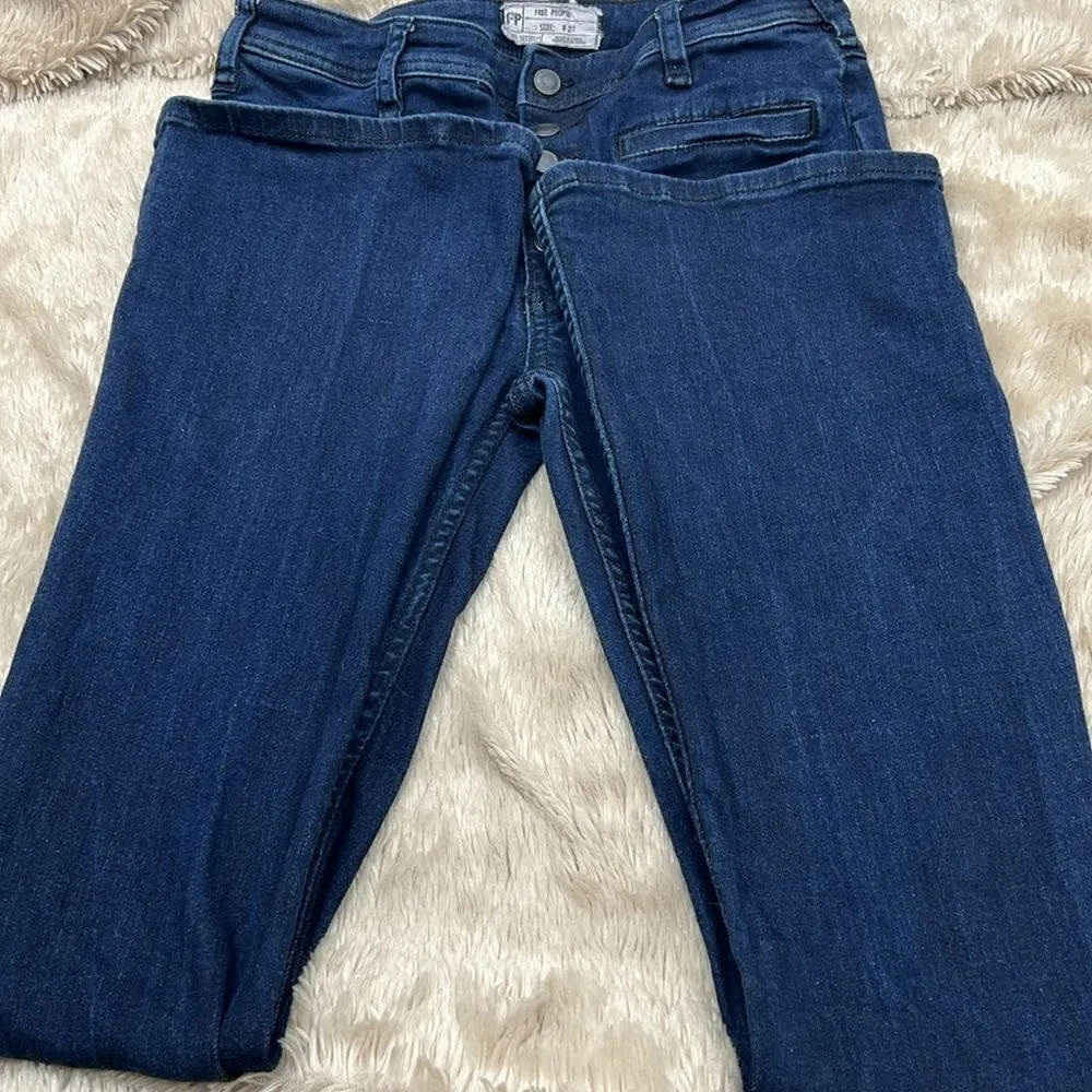 Free People button fly bootcut dark wash jeans 27 - Image 2