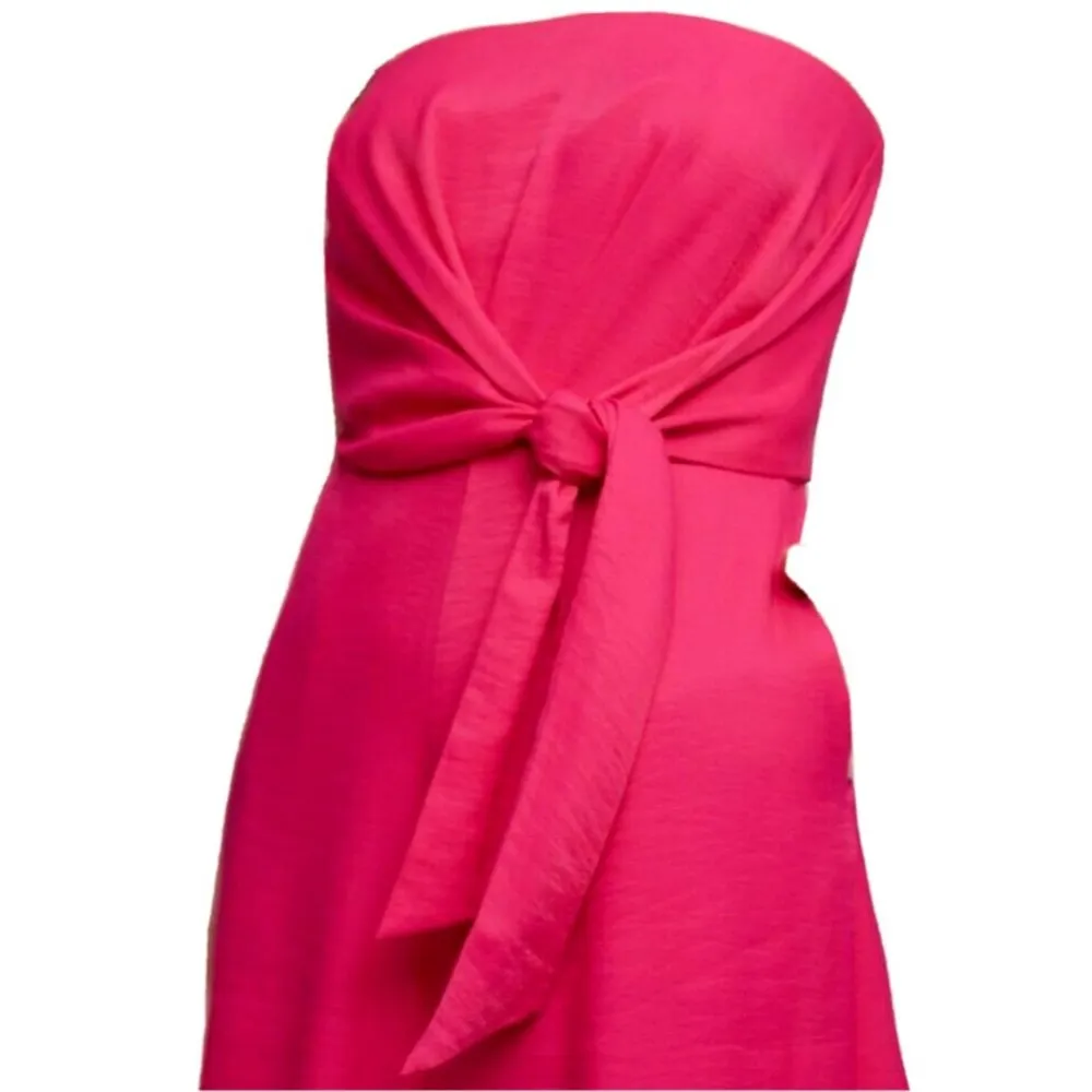 NWT Anthropologie Maeve Brin in Rose Pink Strapless Wide Crop Leg Jumpsuit 8 - Image 2