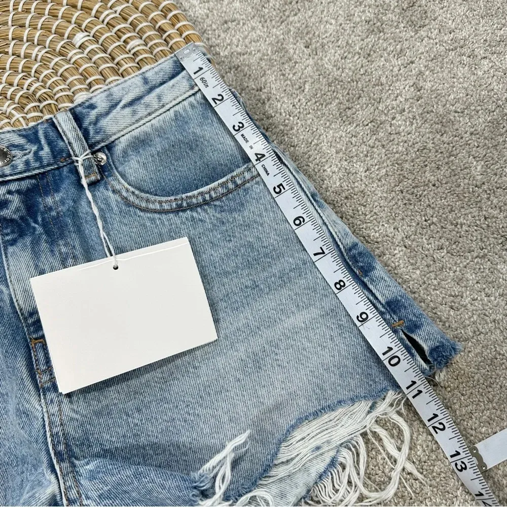 NWT Alexander Wang Bite Zip High Rise Jean Shorts Cut Off in Pebble Bleach 25 - Image 14