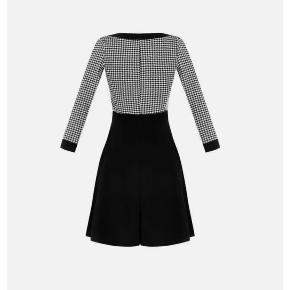 Rinascimento Italy Dress US Size Small Black Plaid Preppy Officecore Old Money - Image 11