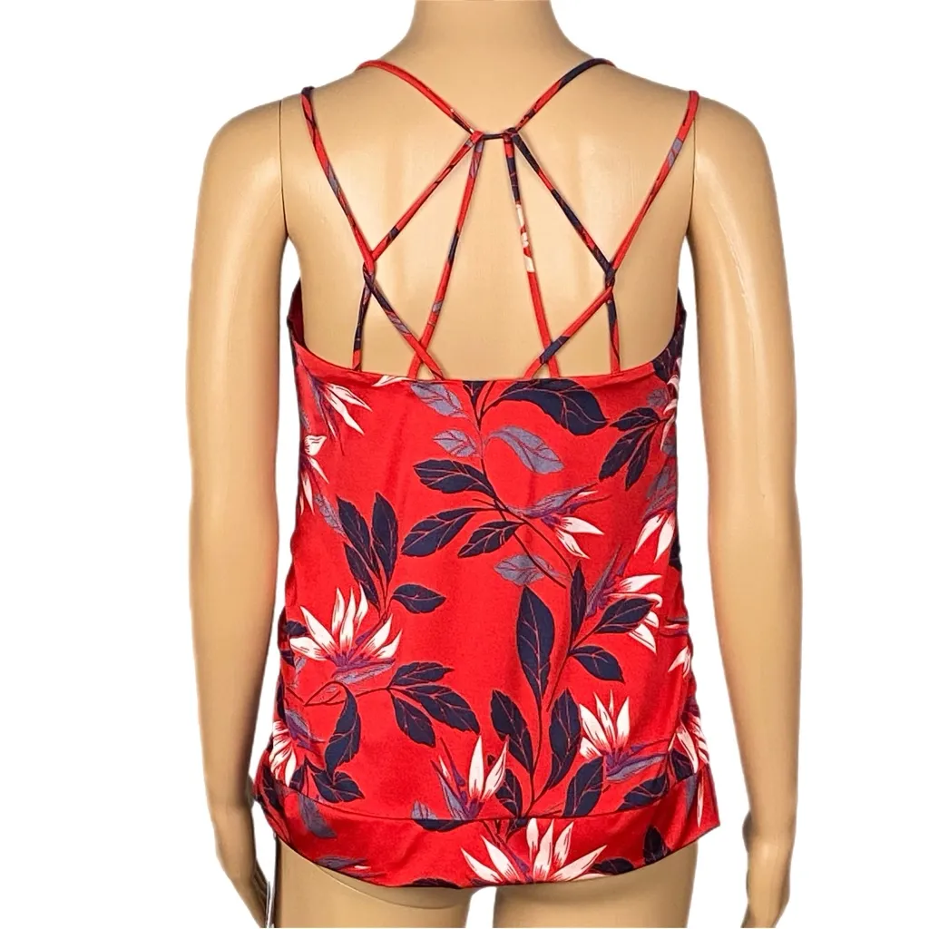 ATHLETA Aqualuxe Paradaiso Blousy Tankini Top radiant red Small NEW WITH TAGS - Image 9
