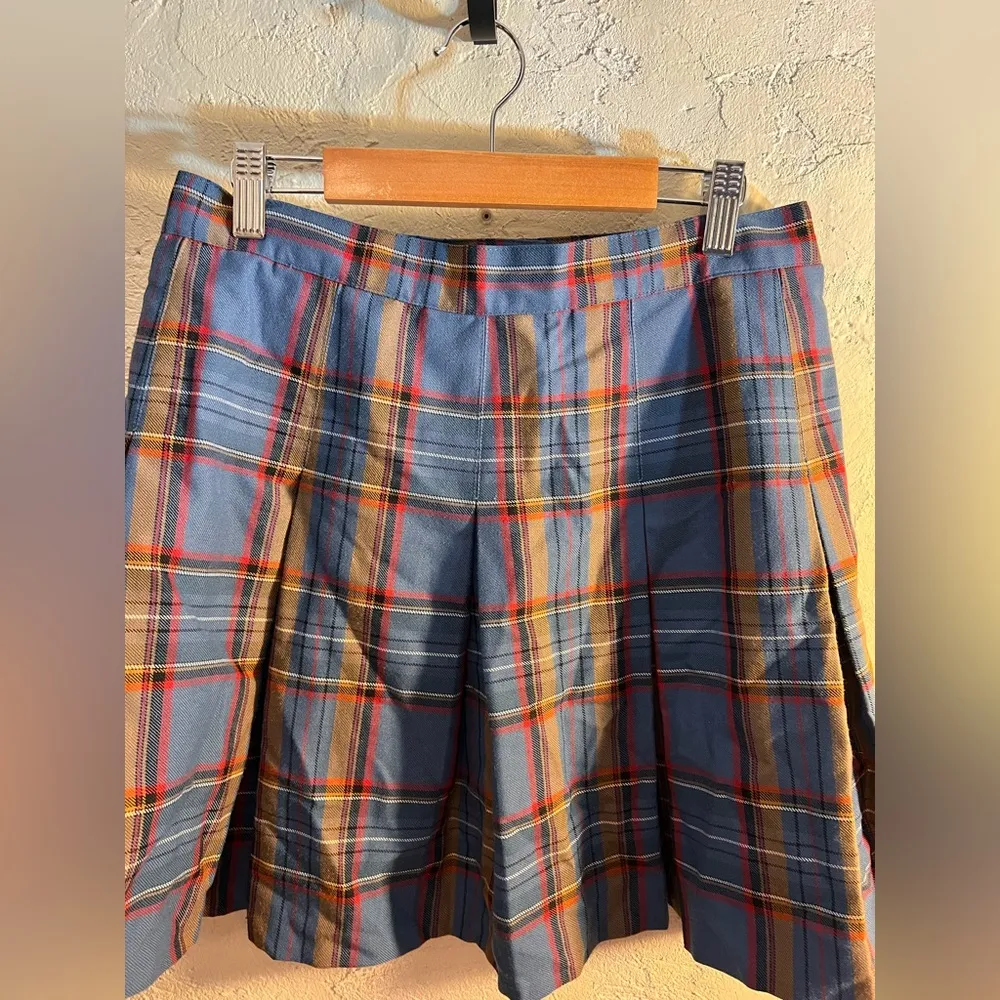 Vintage Plaid Blue Red khaki Pleated Women's Mini Skirt Sz 12 school girl preppy - Image 7